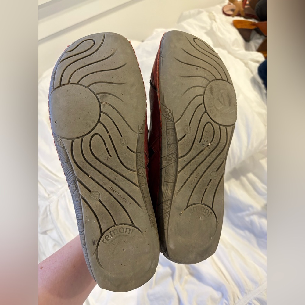 Remonte Tex Red Leather Ankle Boots Lace Up Zip Size 9.5 - Picture 5 of 7